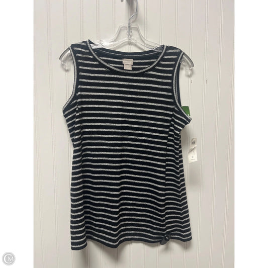 Top Sleeveless By Chicos In Black & Grey, Size: S