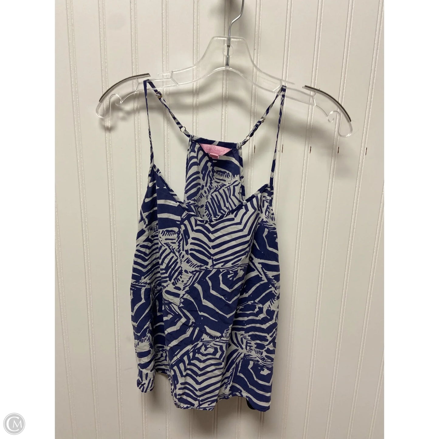 Top Sleeveless Designer By Lilly Pulitzer In Blue & White, Size: S