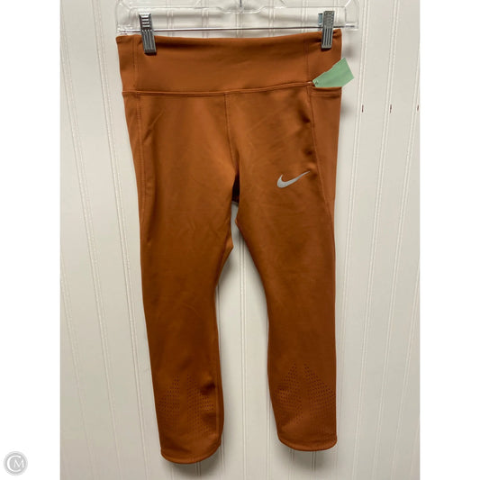 Athletic Leggings By Nike In Orange, Size: S