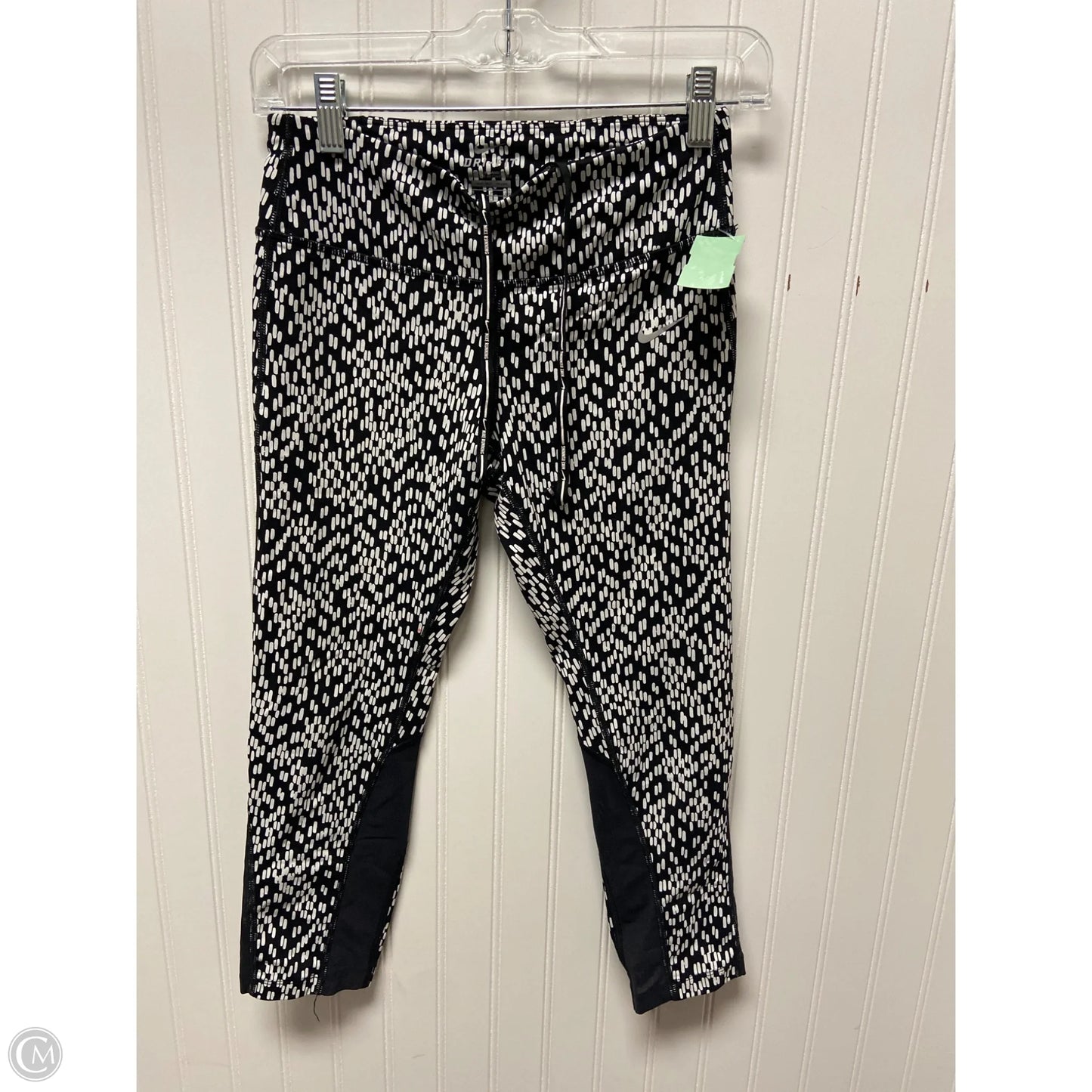 Athletic Leggings By Nike In Black & White, Size: S