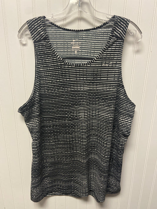 Athletic Tank Top By Nike In Black & White, Size: Xl