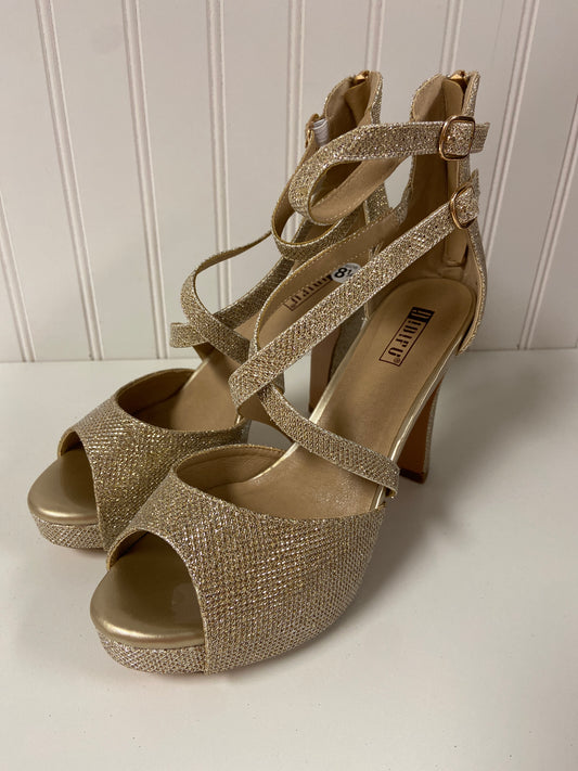 Shoes Heels Platform By Clothes Mentor In Gold, Size: 8.5