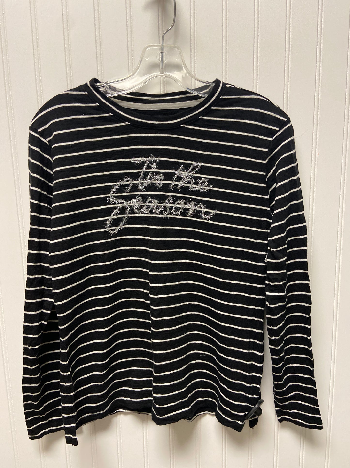 Top Long Sleeve By Talbots In Black & White, Size: Mp