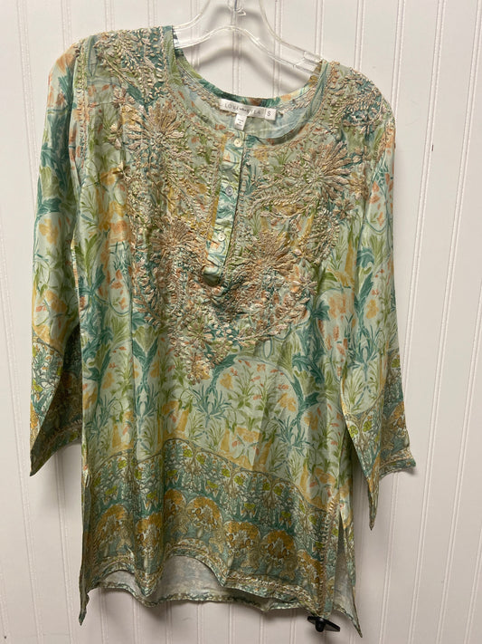 Top 3/4 Sleeve By Clothes Mentor In Green & Orange, Size: S