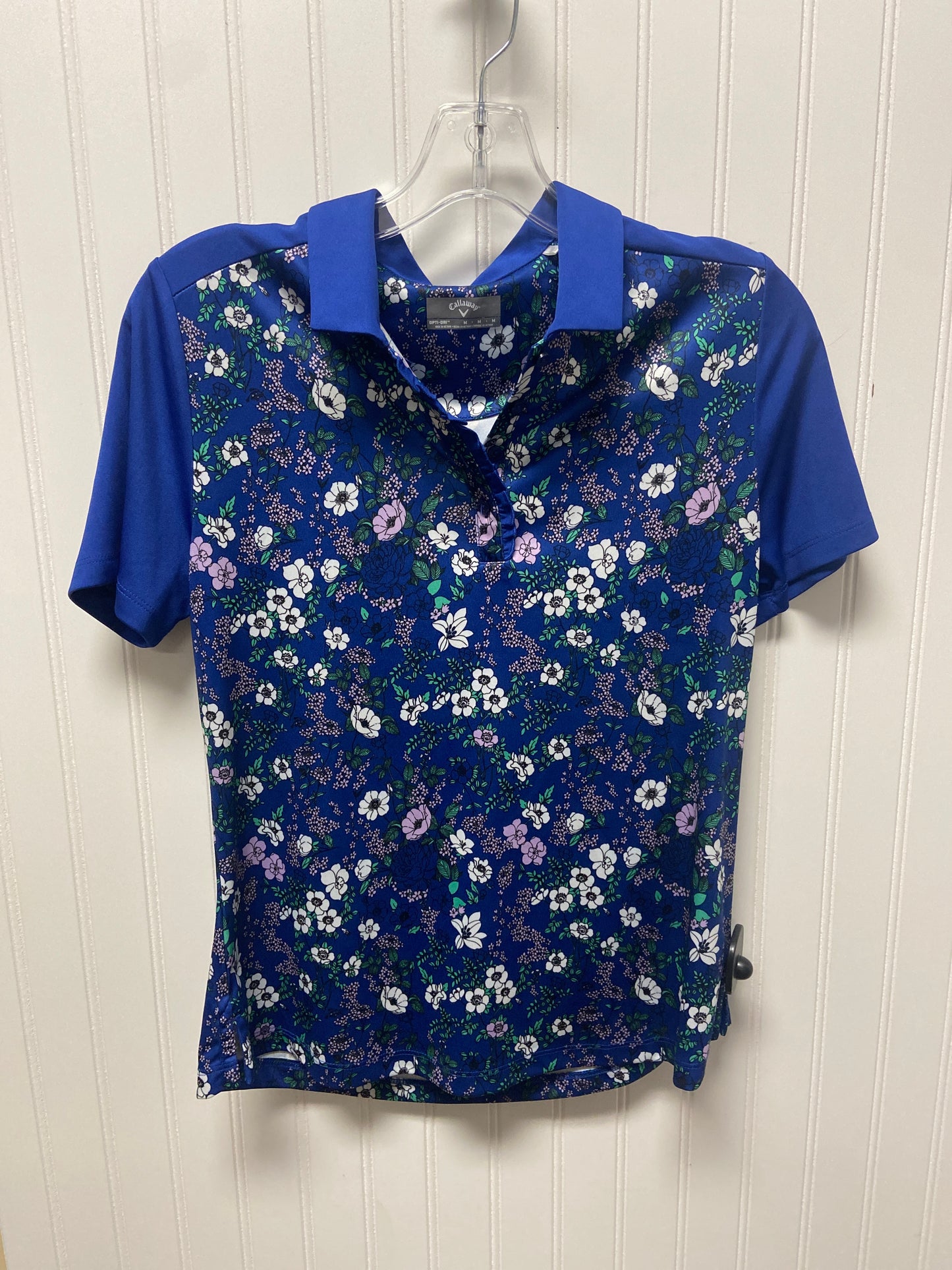 Athletic Top Short Sleeve By Callaway In Floral Print, Size: M