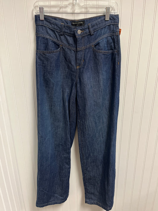 Jeans Wide Leg By Banana Republic In Blue Denim, Size: 2