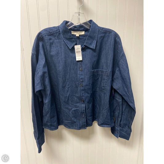 Top Long Sleeve By Loft In Blue, Size: L