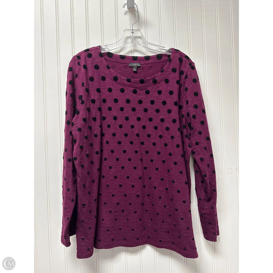Top Long Sleeve By Talbots In Purple, Size: Xl