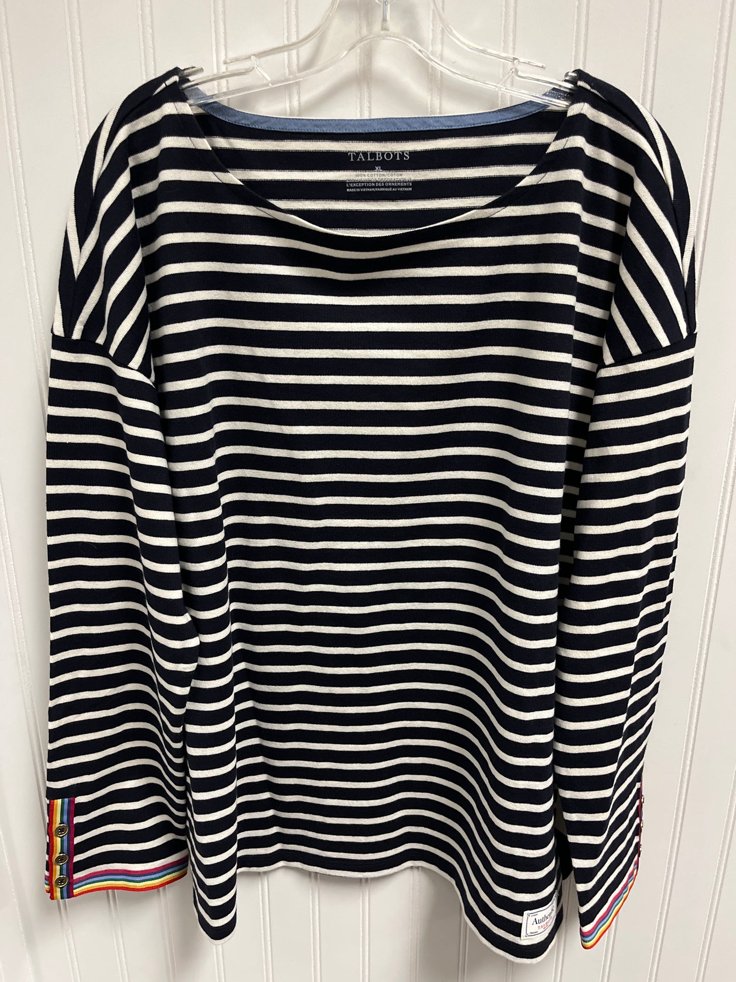 Top Long Sleeve By Talbots In Blue, Size: Xl