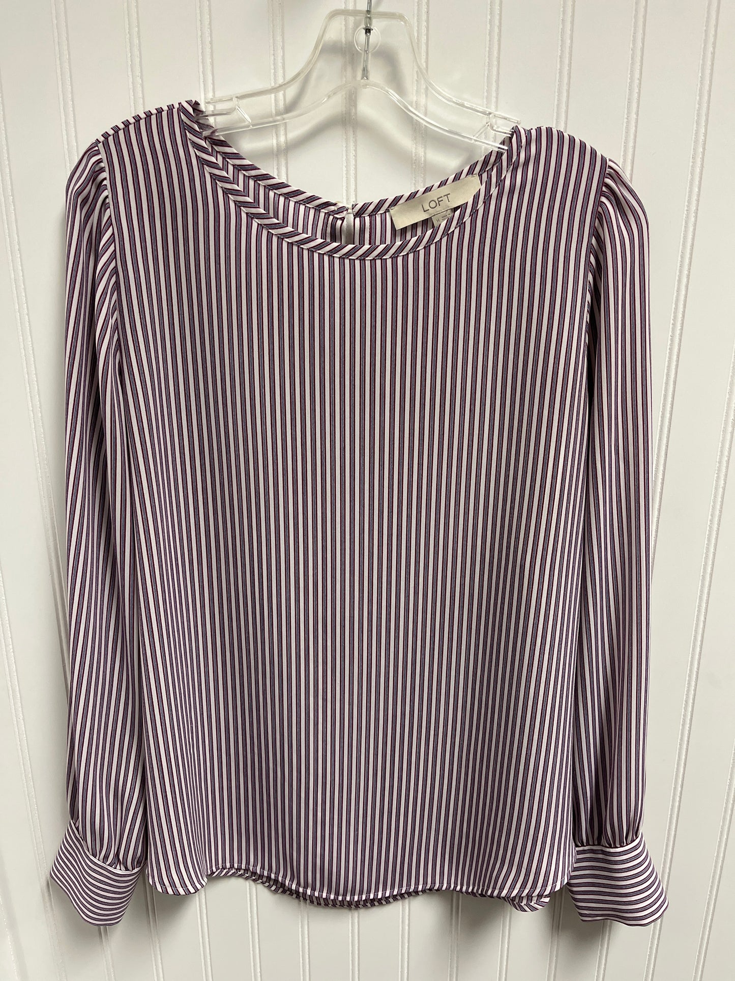 Top Long Sleeve By Loft In Striped Pattern, Size: M