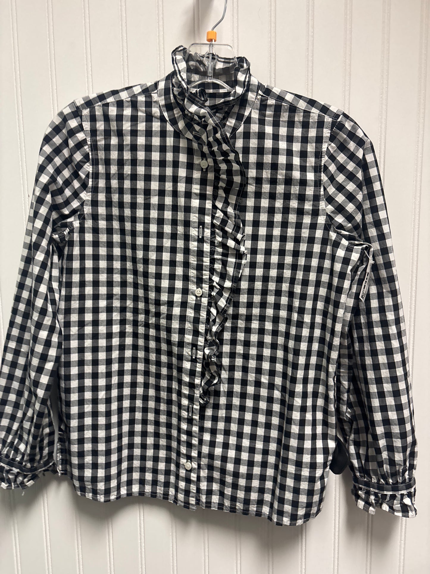 Top Long Sleeve By J. Crew In Plaid Pattern, Size: Xs