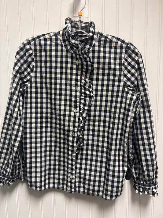 Top Long Sleeve By J. Crew In Plaid Pattern, Size: Xs