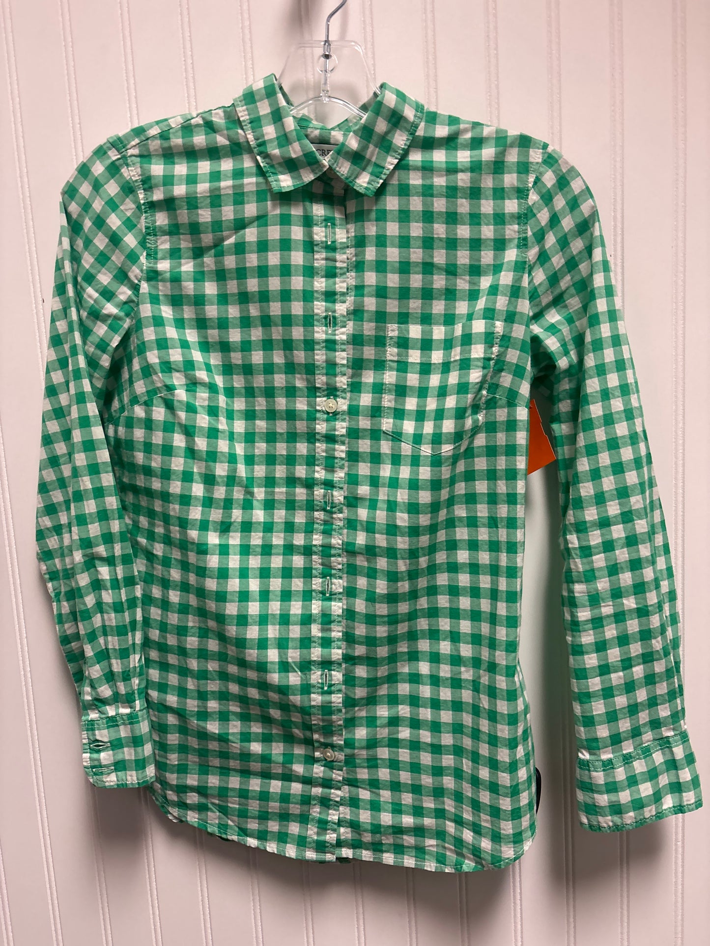 Top Long Sleeve By J. Crew In Plaid Pattern, Size: Xxs