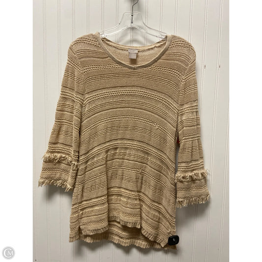 Top 3/4 Sleeve By Chicos In Beige, Size: M