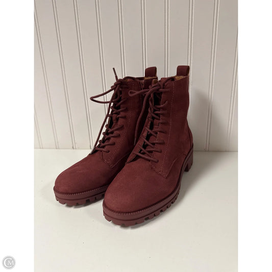 Boots Combat By Lucky Brand In Maroon, Size: 8