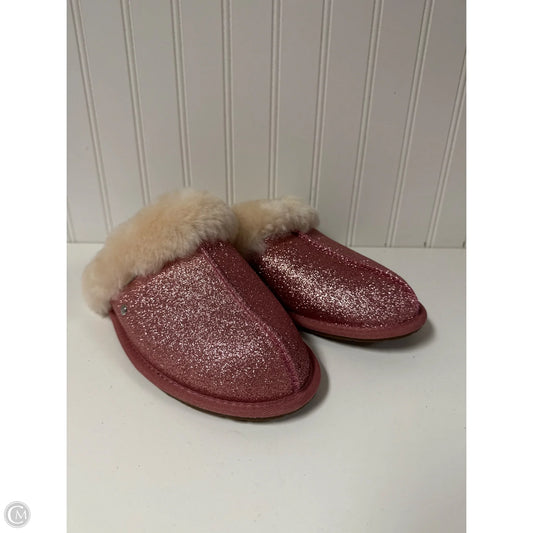 Slippers Designer By Ugg In Pink, Size: 9