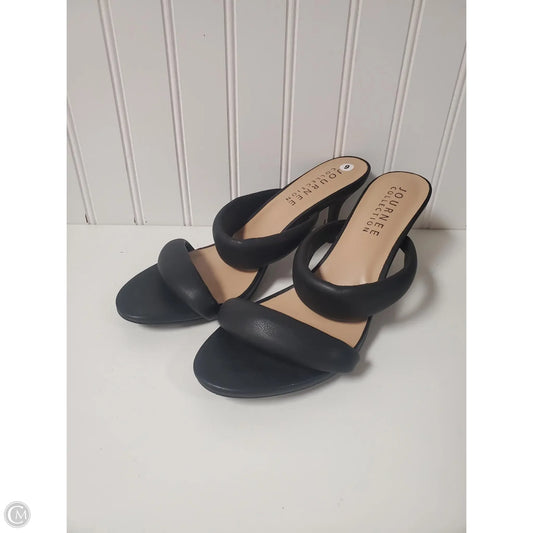 Sandals Heels Kitten By Journee In Black, Size: 9