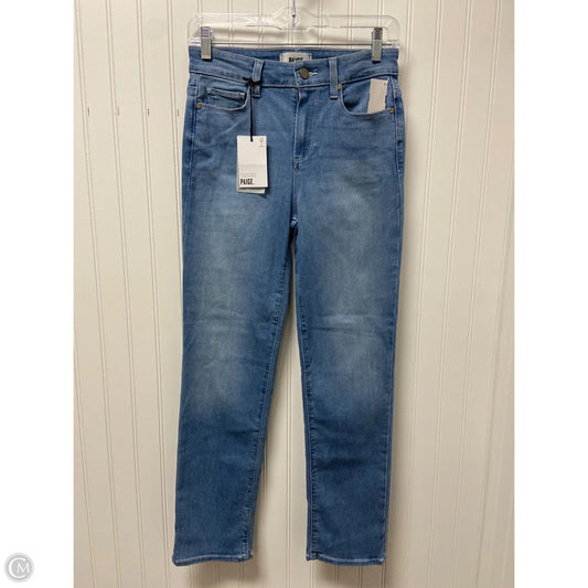 Jeans Straight By Paige In Blue Denim, Size: 2