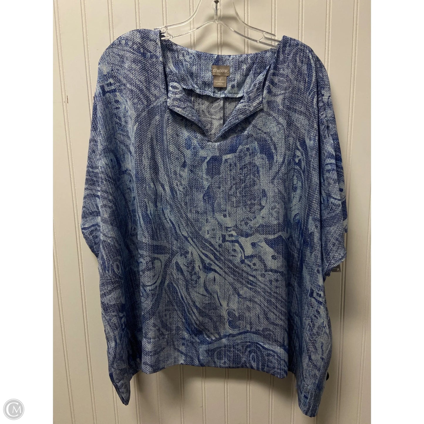 Top Short Sleeve By Chicos In Blue, Size: Xl