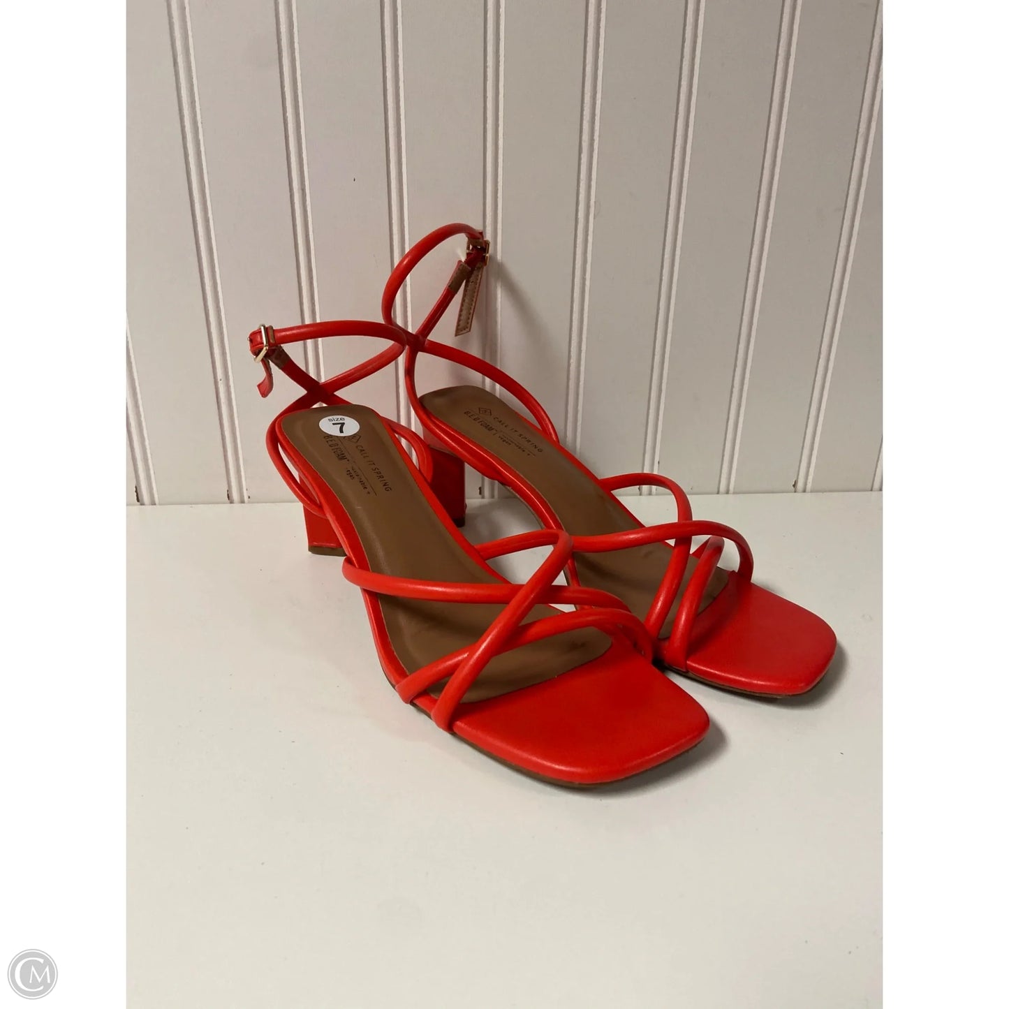 Sandals Heels Block By Call It Spring In Red, Size: 7