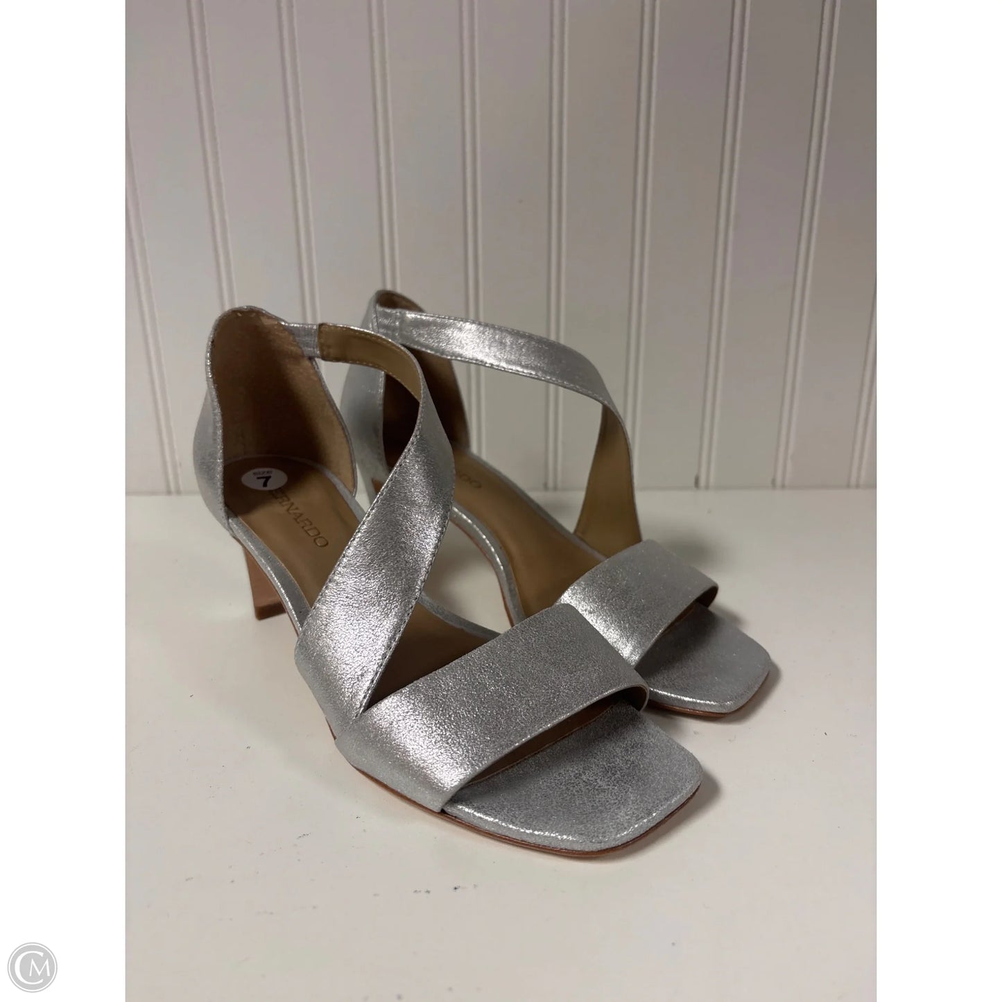 Sandals Heels Block By Bernardo In Silver, Size: 7