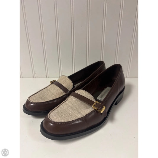 Shoes Flats By Etienne Aigner In Brown & Cream, Size: 7