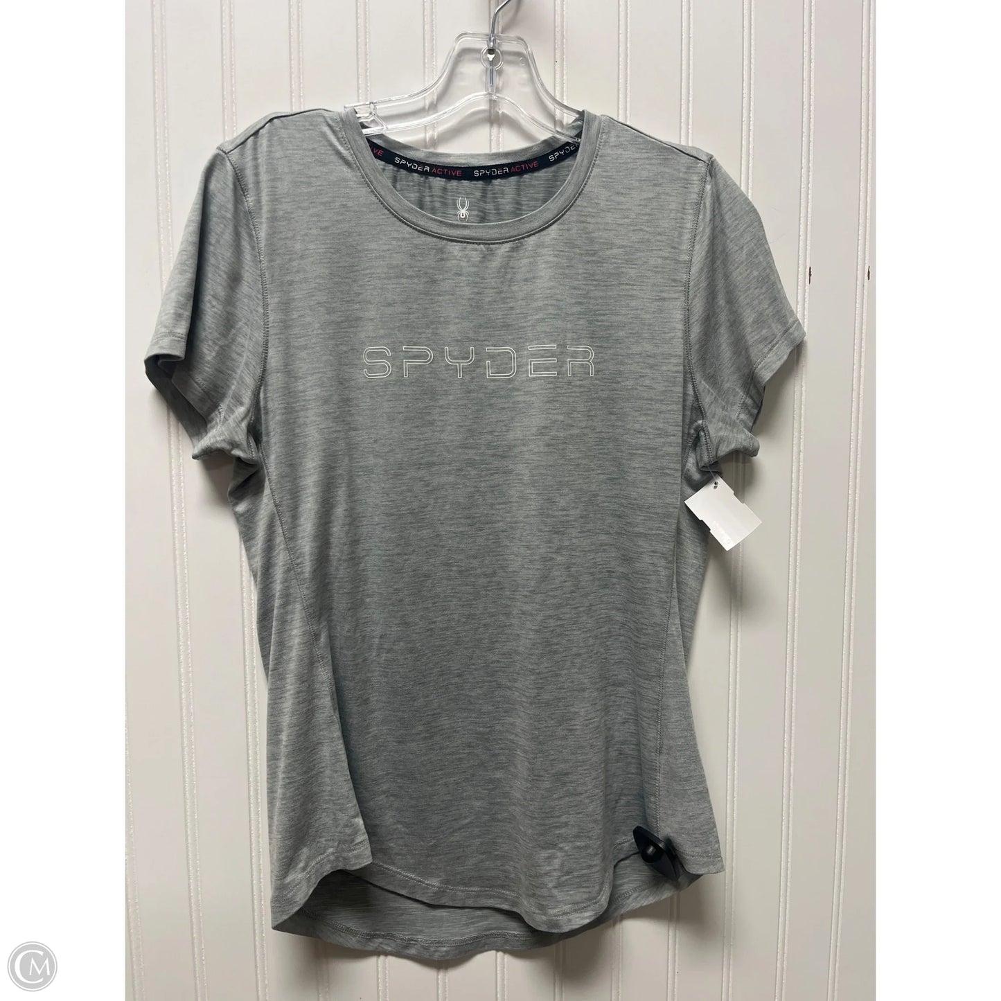 Athletic Top Short Sleeve By Spyder In Grey, Size: M