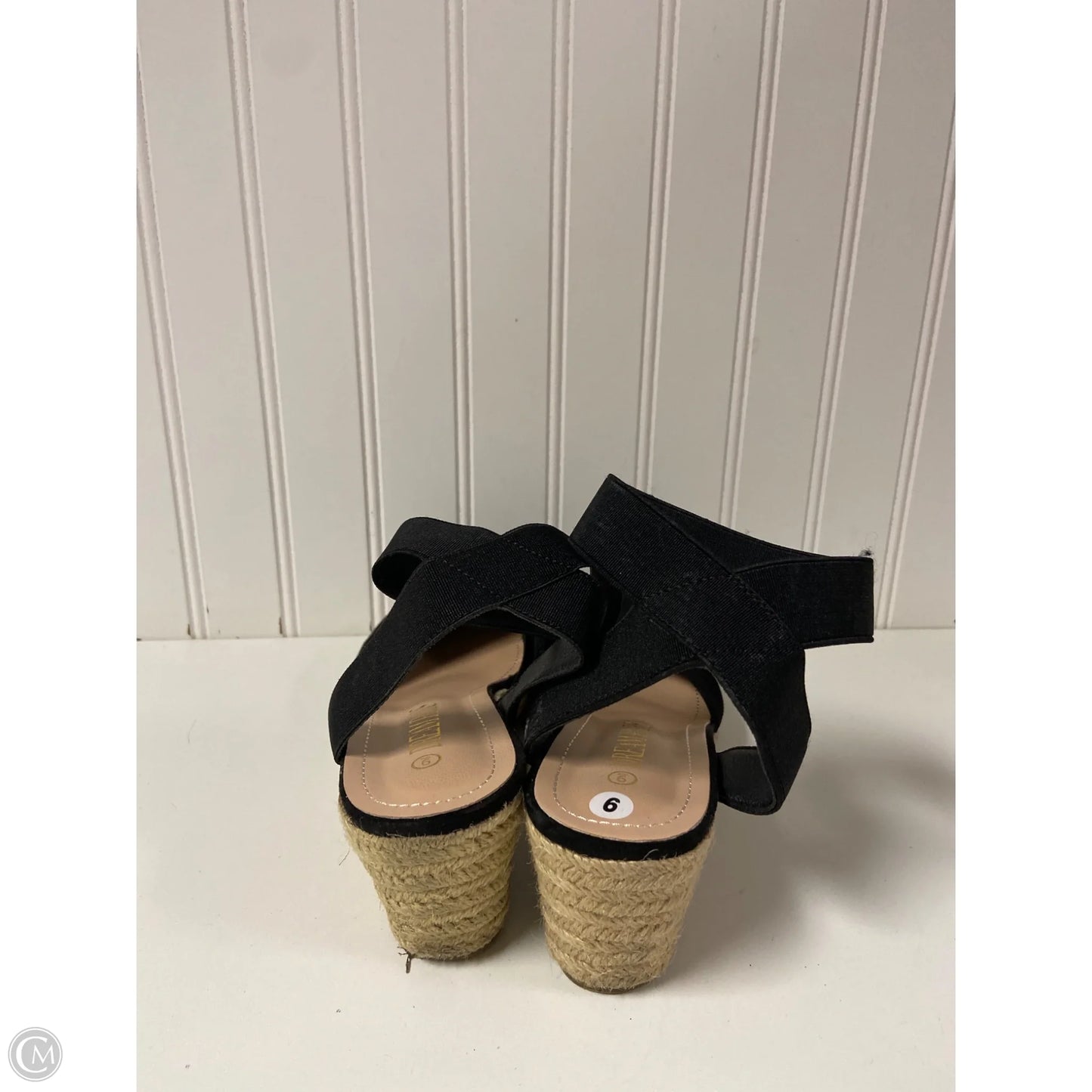 Shoes Heels Wedge By Clothes Mentor In Black, Size: 9