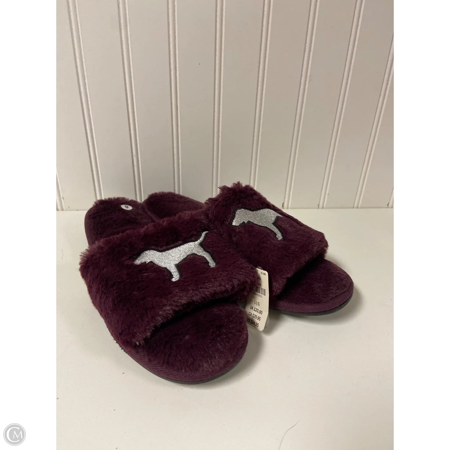 Slippers By Pink In Purple, Size: 9
