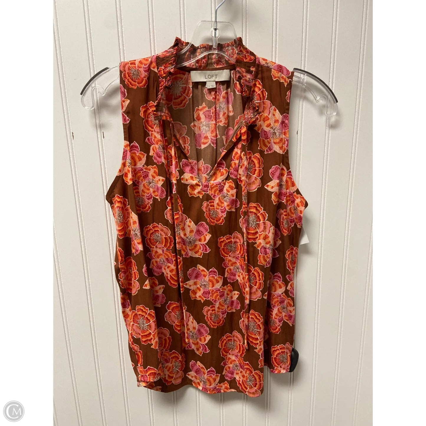 Top Sleeveless By Loft In Brown, Size: S