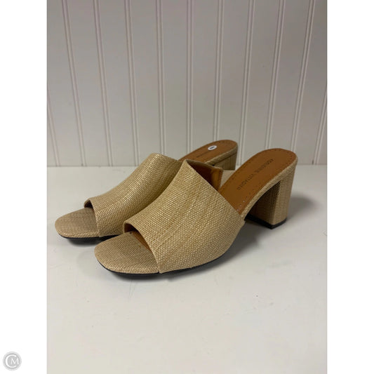 Sandals Heels Block By Adrienne Vittadini In Beige, Size: 9