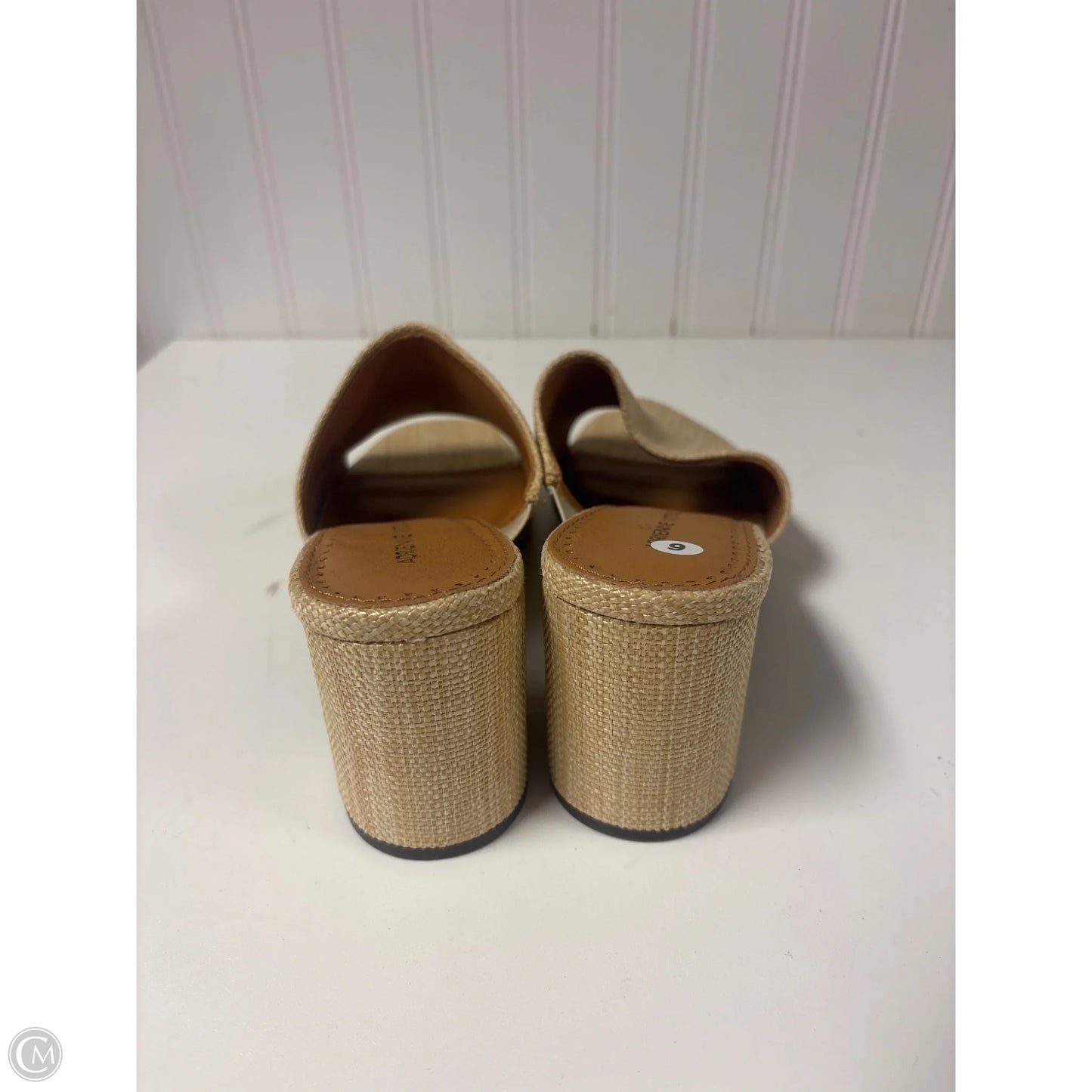 Sandals Heels Block By Adrienne Vittadini In Beige, Size: 9