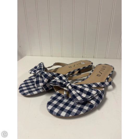Sandals Flip Flops By Unisa In Plaid Pattern, Size: 9