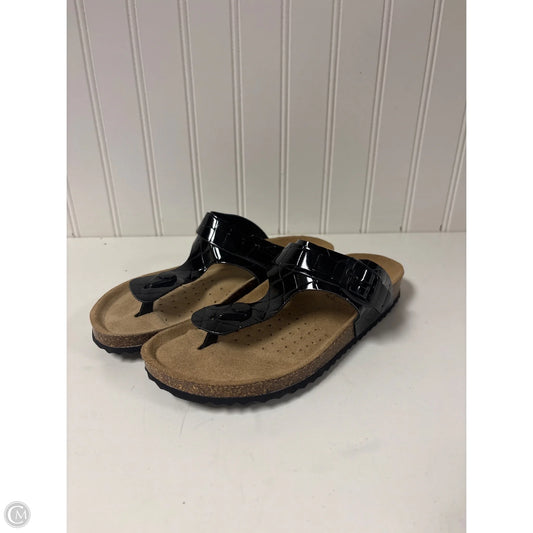 Sandals Flip Flops By Geox Shoes In Black, Size: 5.5