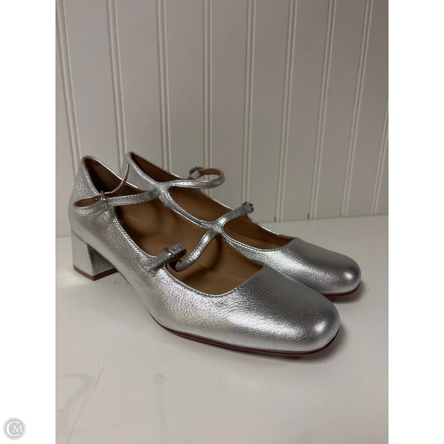 Shoes Heels Block By Madewell In Silver, Size: 7.5