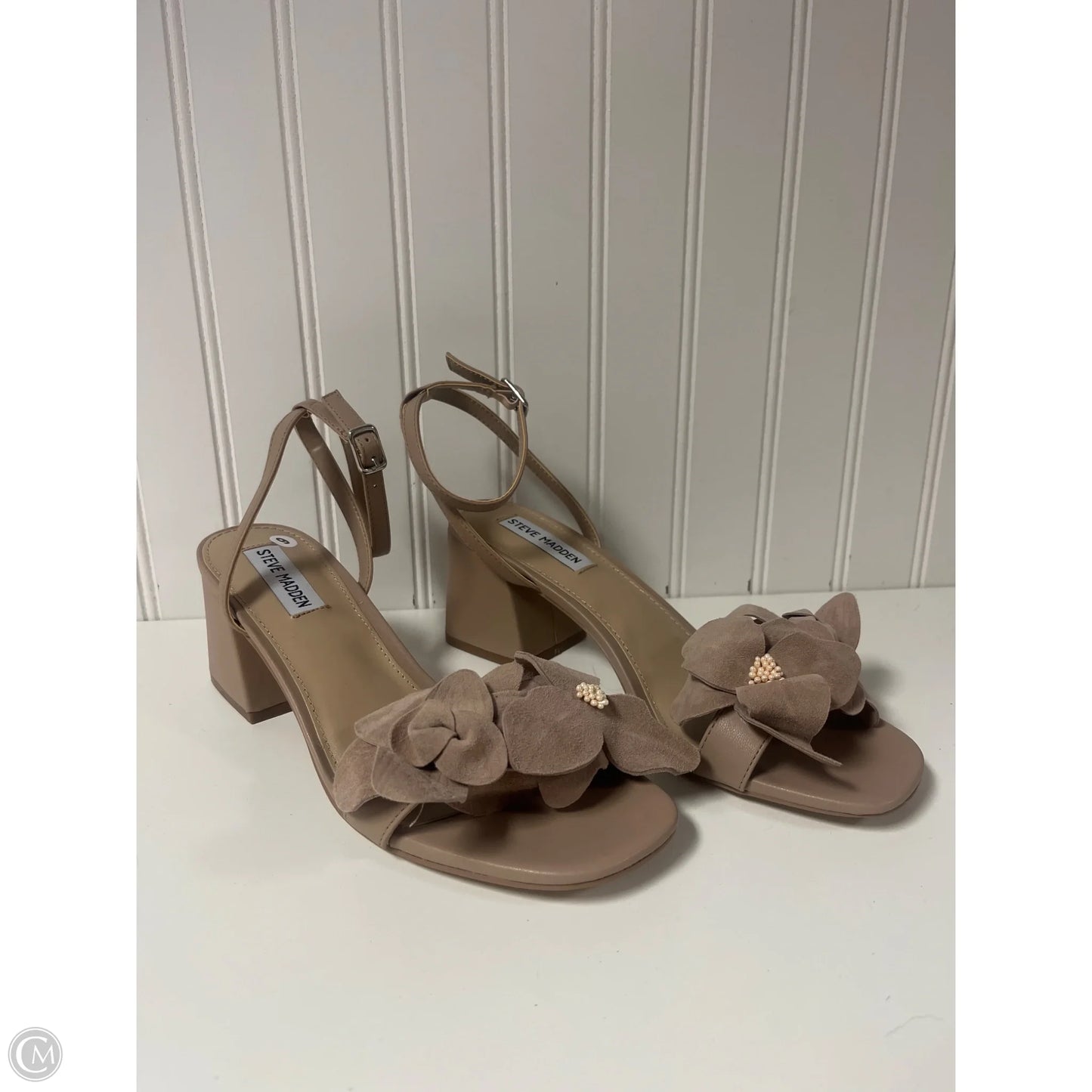Sandals Heels Block By Steve Madden In Taupe, Size: 9