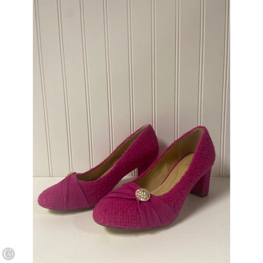 Shoes Heels Block By Talbots In Pink & Purple, Size: 7