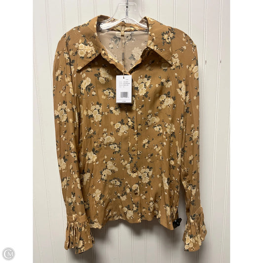 Top Long Sleeve Designer By Michael Kors In Tan, Size: M