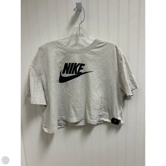 Athletic Top Short Sleeve By Nike In Grey, Size: Xl