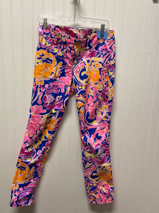 Pants Designer By Lilly Pulitzer In Blue & Pink, Size: 2