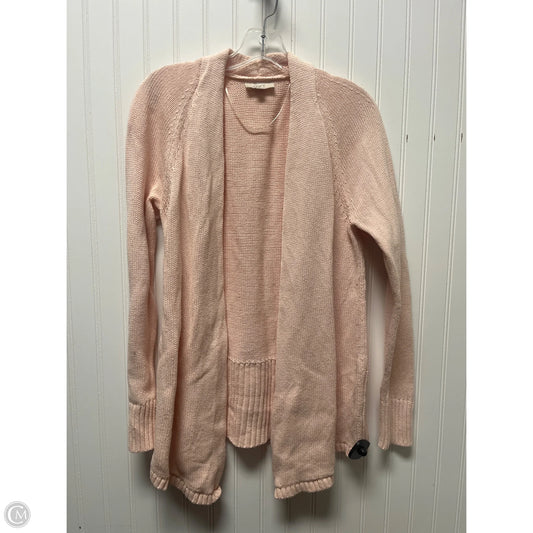 Sweater Cardigan By Loft In Peach, Size: M
