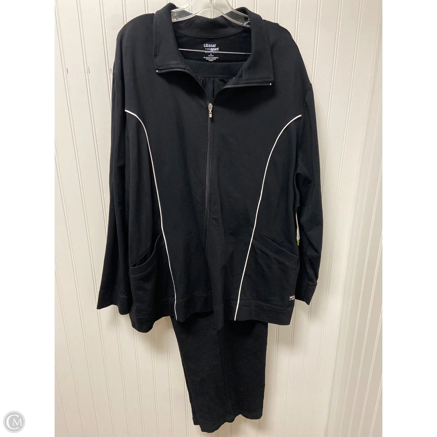 Athletic Pants 2pc By Liz And Me In Black, Size: 3x