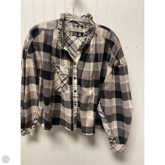 Jacket Shirt By We The Free In Plaid Pattern, Size: S