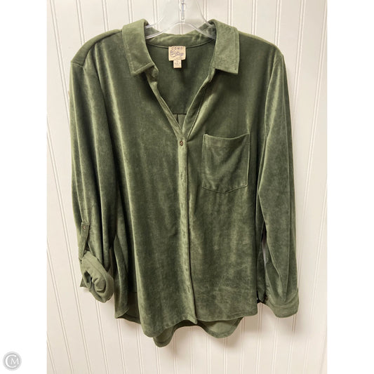 Top Long Sleeve By Como Vintage In Green, Size: 1x