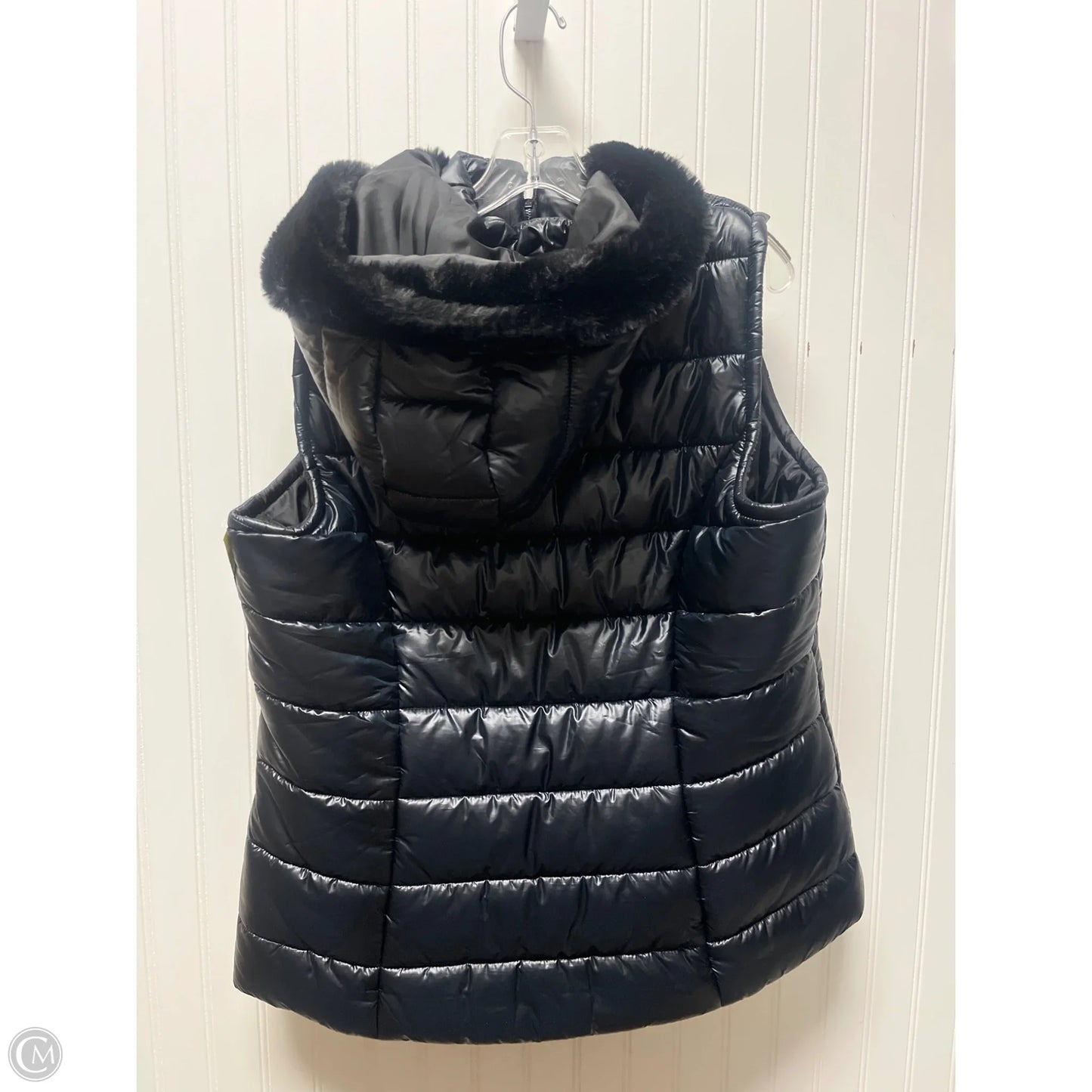 Vest Puffer & Quilted By Colleen Lopez In Black & Blue, Size: Xl
