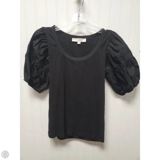 Top Short Sleeve By Loft In Black, Size: S