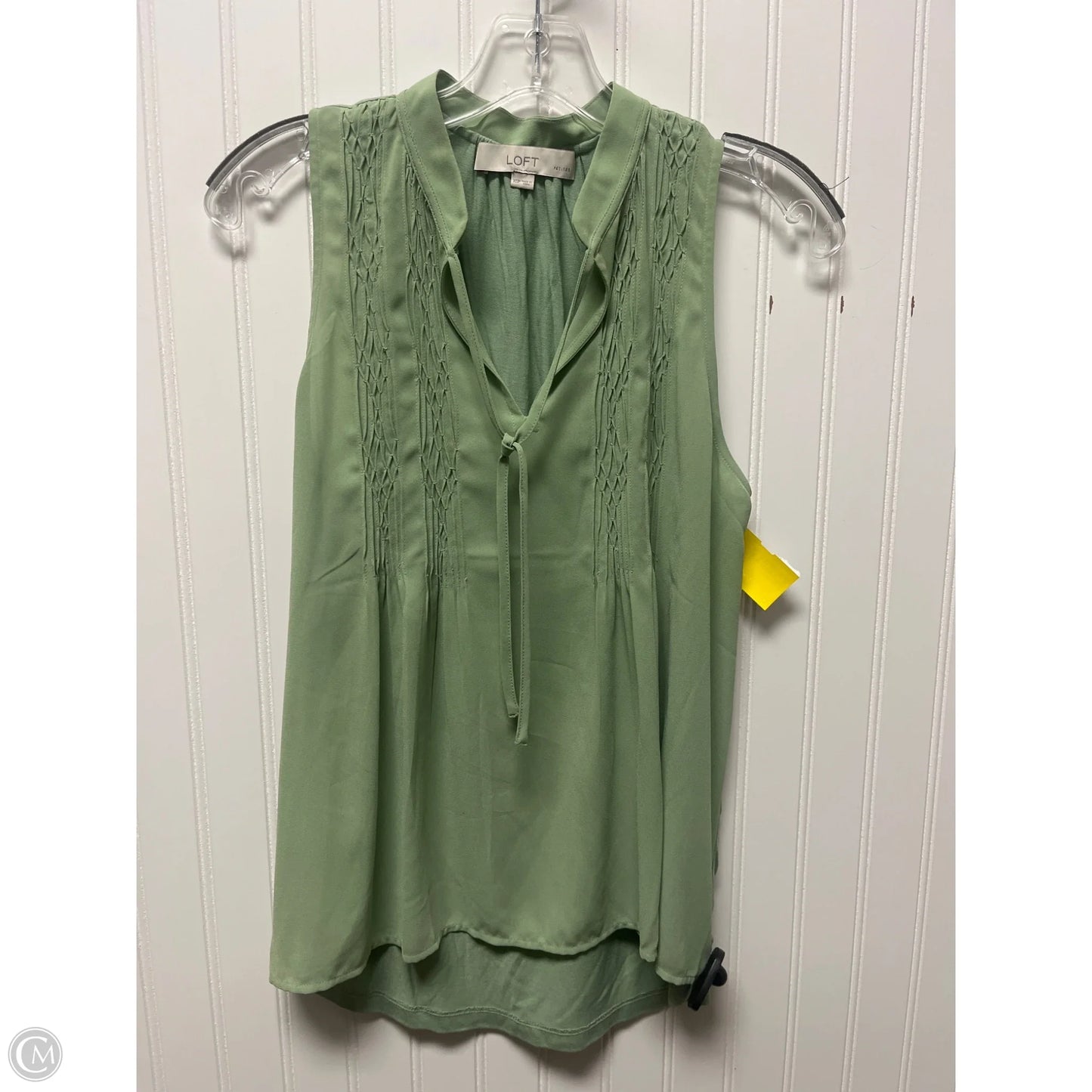 Top Sleeveless By Loft In Green, Size: Xsp