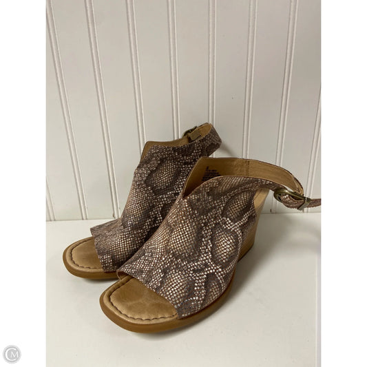 Sandals Heels Block By Born In Snakeskin Print, Size: 8