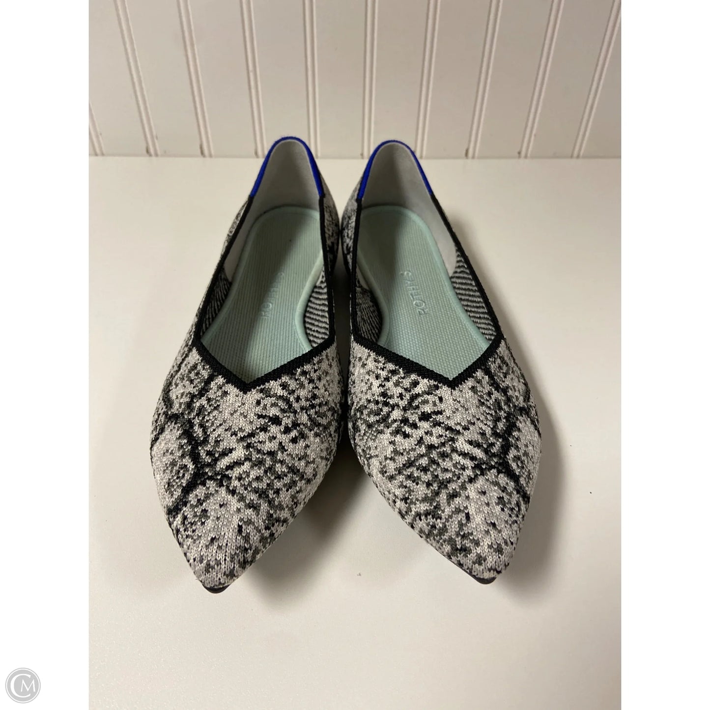 Shoes Flats By Rothys In Black & White, Size: 10.5
