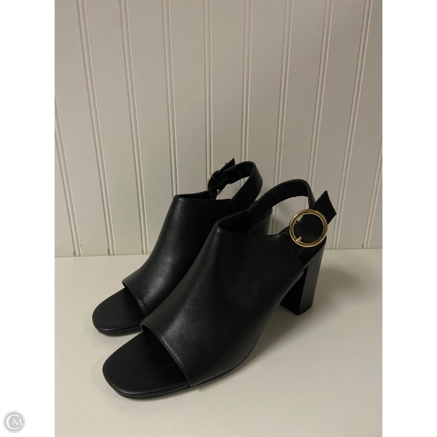 Sandals Heels Block By Clothes Mentor In Black, Size: 10